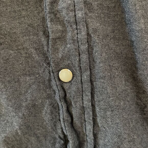 Wrangler Denim Shirt Western Pearl Snap Blue Jean Shirt Cowboy‎ Long Sleeve XXL - Picture 3 of 10